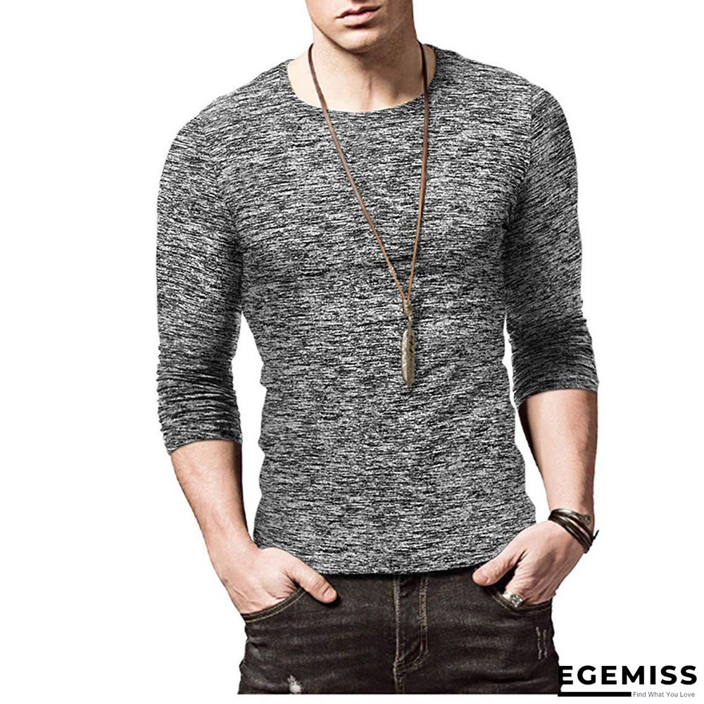 Men's Bottom Shirt Round Collar Long Sleeve T-shirt Men's Shirt jerseys | EGEMISS