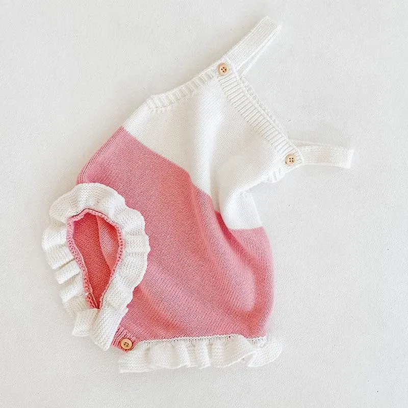 Cute Autumn Winter Infant Baby Girls Bowknot Rompers Clothing Kids Girl Long Sleeve Knit Rompers Clothes