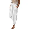 Gioiacombo&trade; Pantaloni larghi con tasche in cotone e lino