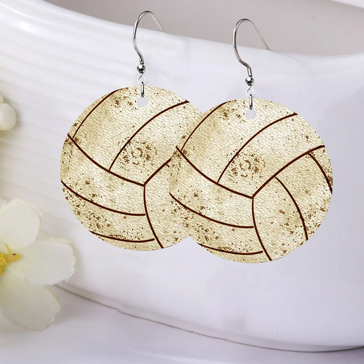 AL™ Volleyball Fashion Vintage Leather Earrings-Annaletters