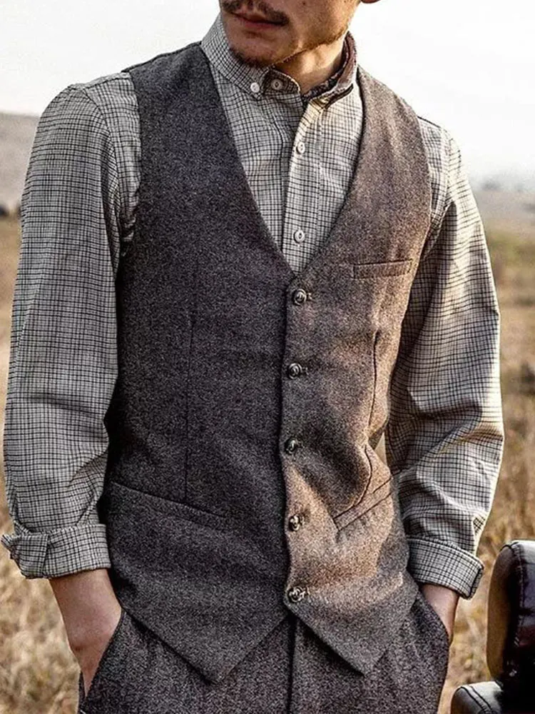  Men's Vintage Slim Casual Suit Vest Westsshops