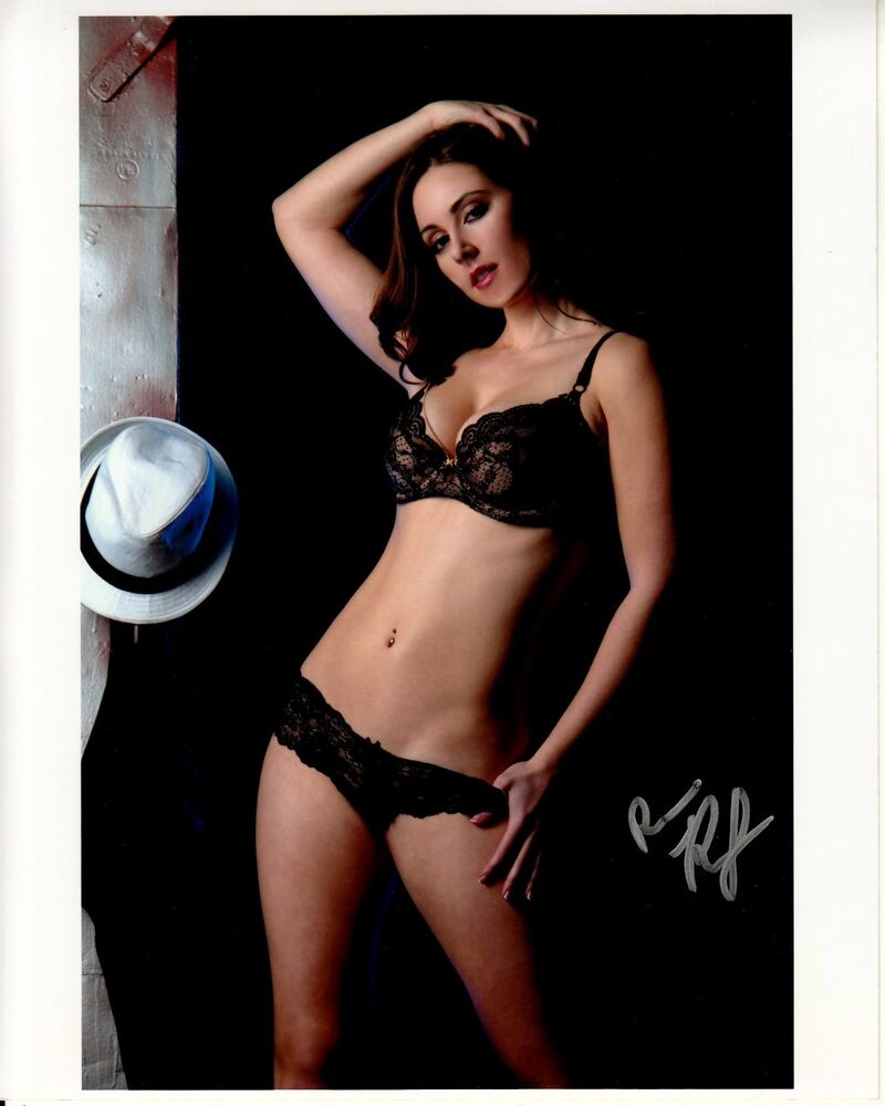 BECCA KELLEY hand-signed SEXY BLACK LACE BRA PANTIES 8x10 uacc rd IN-PERSON