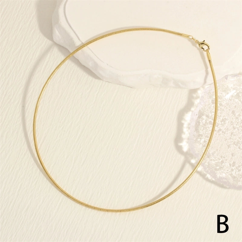 Minimalist Solid Color Copper Plating 18k Gold Plated Choker