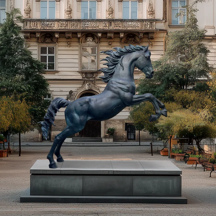 Custom Jumping Bronze Horse Statue &ndash; Large Handcrafted Dynamic Horse Statue for outdoor Decor