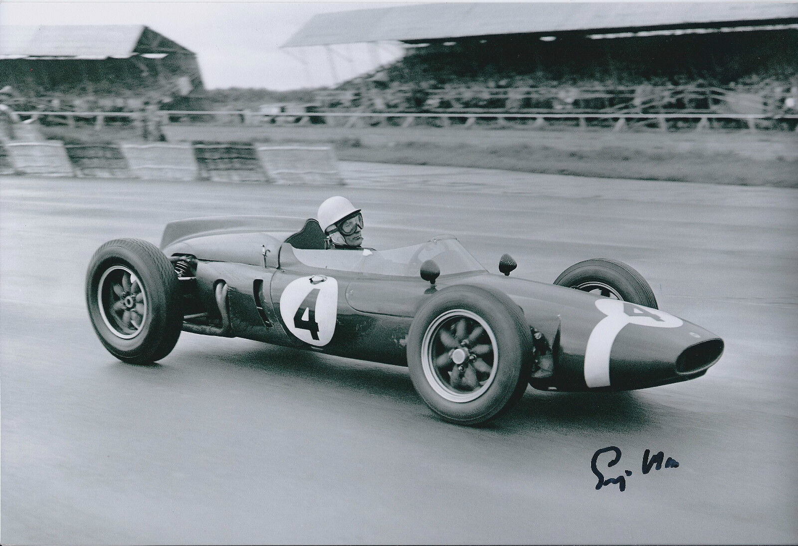 Stirling Moss SIGNED 12x8 Photo Poster painting MASERATI Goodwood GP Legend AFTAL COA Autograph