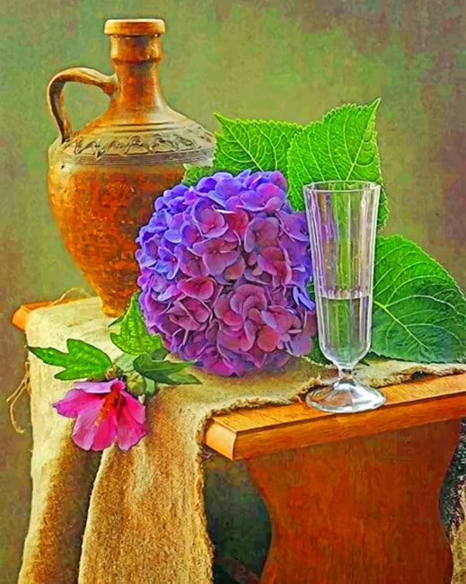 

Flowers And Cup Of Water Still Life – Paint By Numbers - 40*50CM, 501 Original