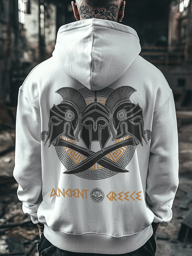 Spartan Style Warrior 3D Printed Design Totem Retro Unisex Casual Sports Hoodie / Rvogue / Rvogue