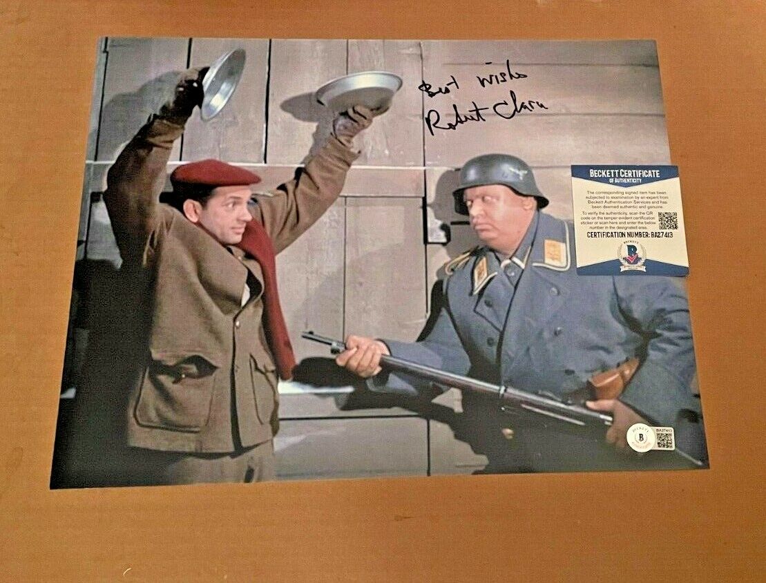 ROBERT CLARY SIGNED HOGANS HEROES 11X14 Photo Poster painting BECKETT CERTIFIED BAS