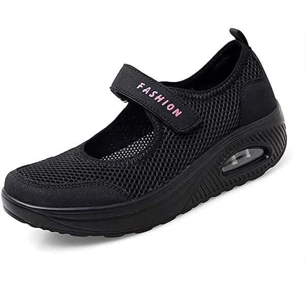 VARSKARC Women's Casual Air Cushion Platform Sneaker Mary Jane Shoes 8.5 Grey