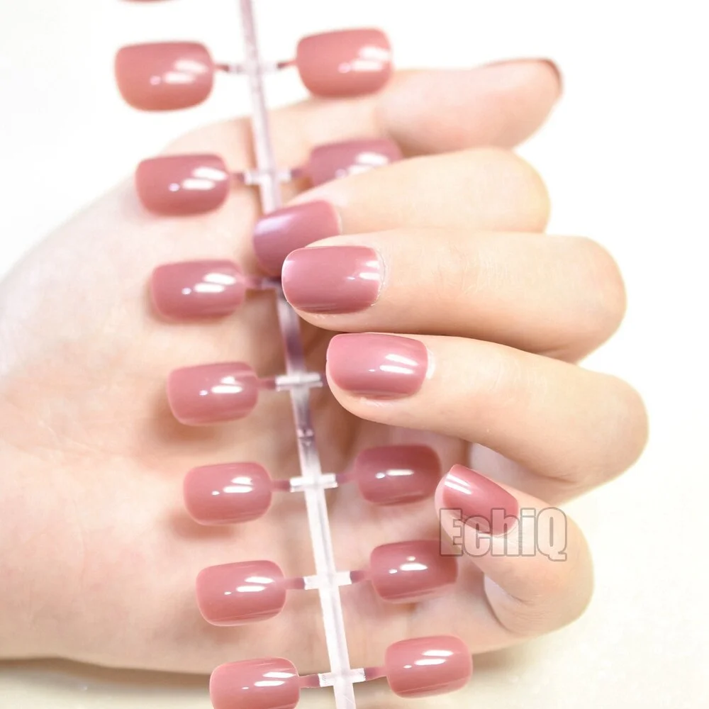 Small Pink Press On Nails Extra Short Carnival Candy Round Kids Size False Nail Tips 24pcs Kids' Gift-Nail Inspo