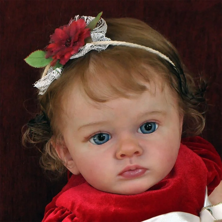  20'' Eyes Opened Lifelike Handmade Reborn Newborn Baby Girl Doll with Brown Hair Unique Rebirth Doll Named Hilary - Reborndollsshop®-Reborndollsshop®