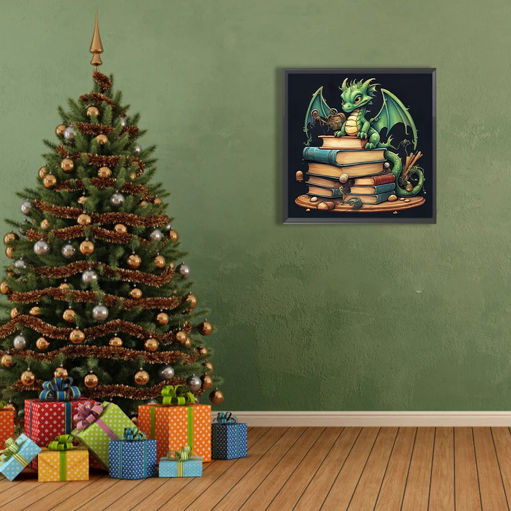 Diamond Painting - Full Round Drill - Book Dragon(Canvas|40*40cm)