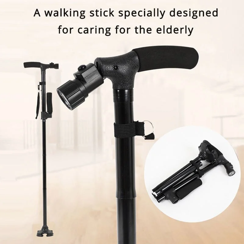 🔥Last Day Get 70% Off🔥Aluminum alloy with LED light non-slip foldable walking stick