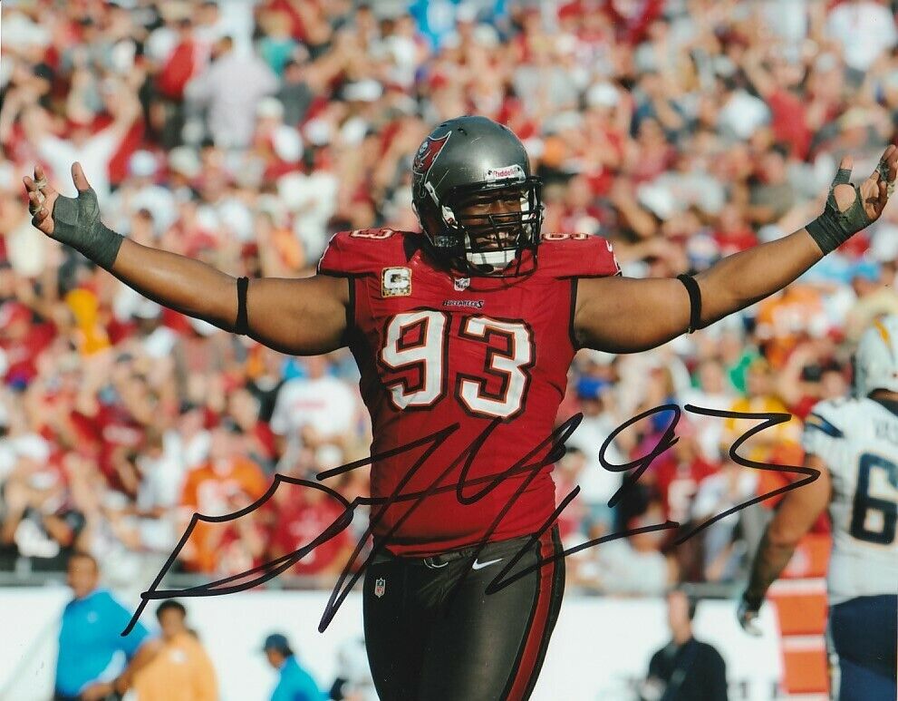 GERALD McCOY SIGNED TAMPA BAY BUCCANEERS FOOTBALL 8x10 Photo Poster painting #2 NFL EXACT PROOF!