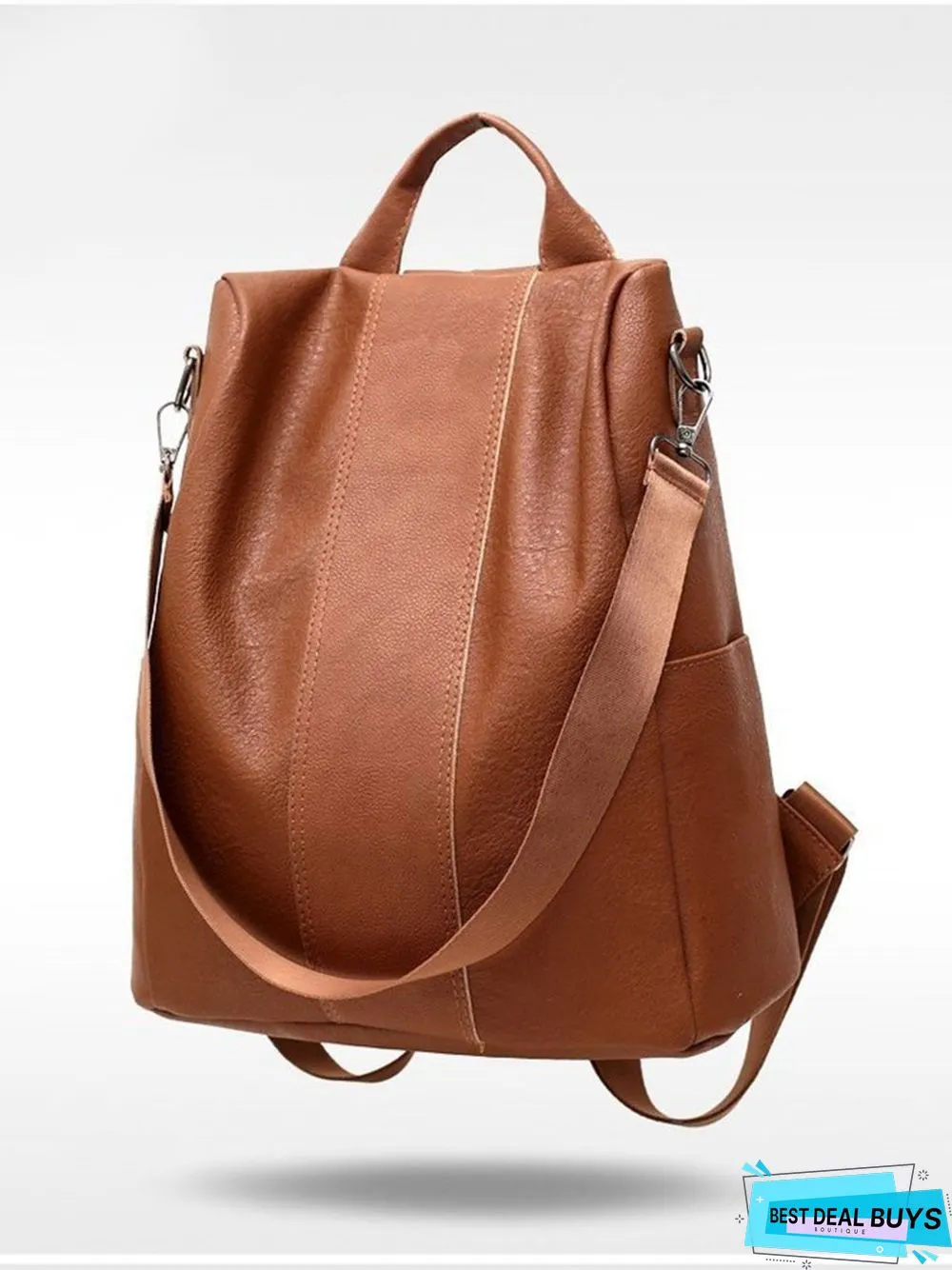 Vintage Soft Leather Zip Backpack Shoulder Bag Organizer