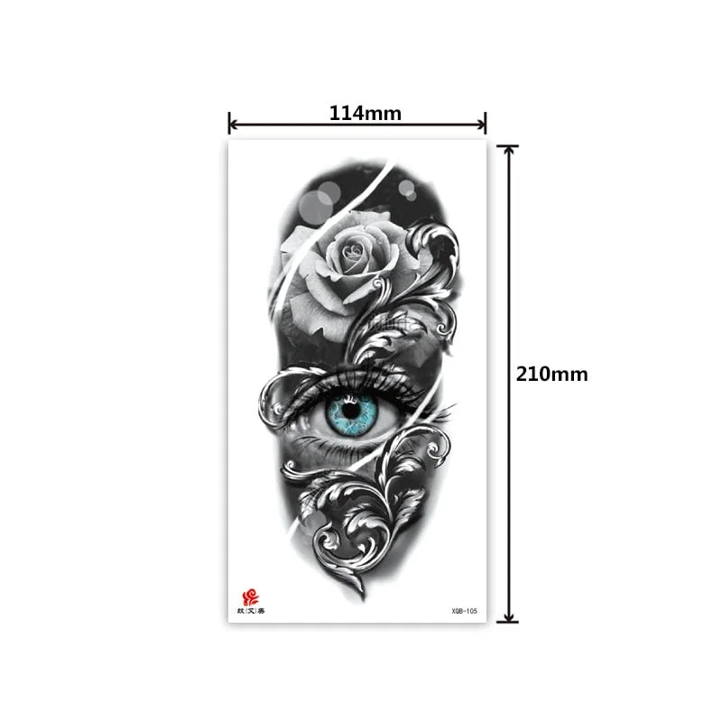 Half-arm waterproof tattoo stickers arm fierce wolf head animal arm lasting cross-border European and American tattoo stickers