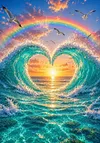 Luxury AB Velvet Diamond Painting Kit - Heart of the Waves