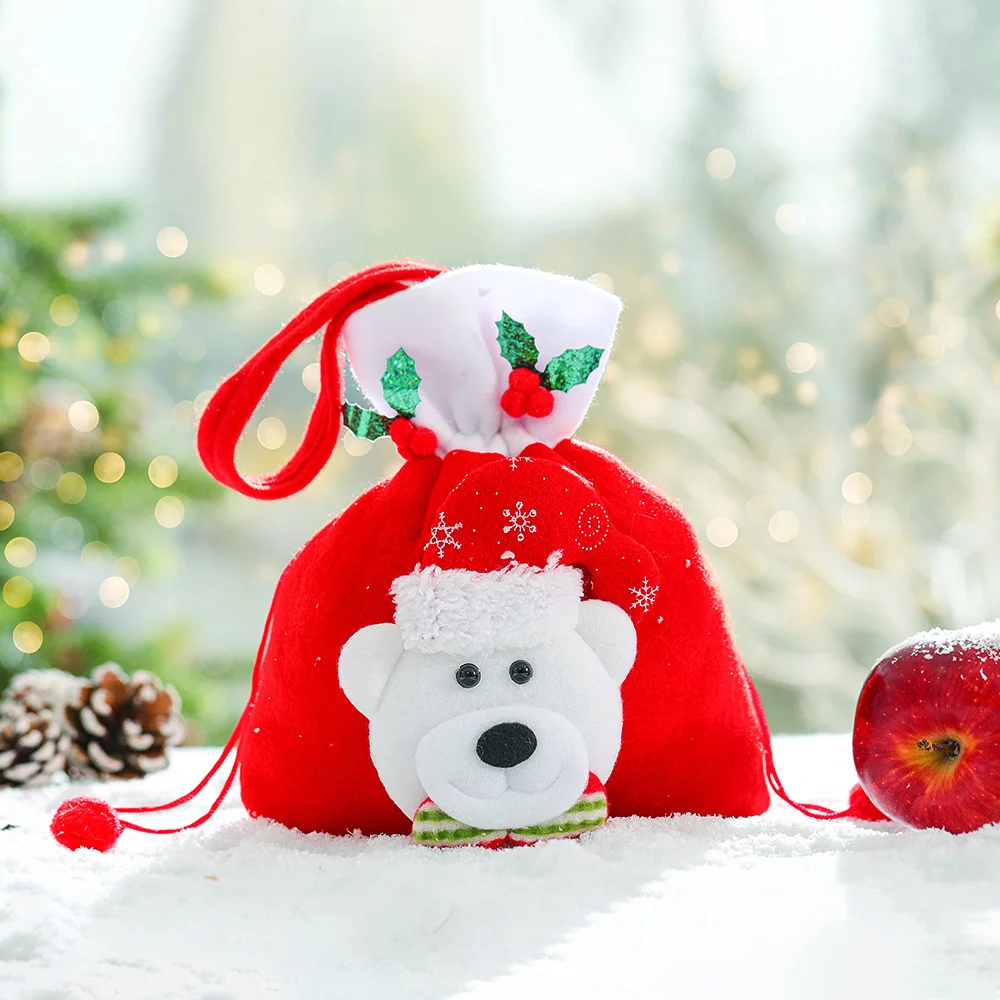 New Christmas creative linen apple bag gift bag ornaments