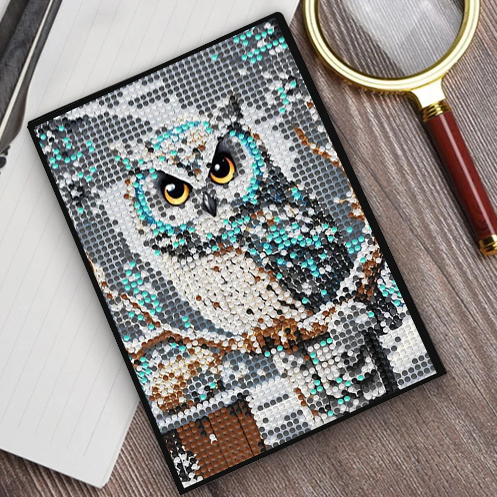5D DIY Owl Diamond Art Painting Notebook Kit Crystal Notepad Sketchbook Gifts