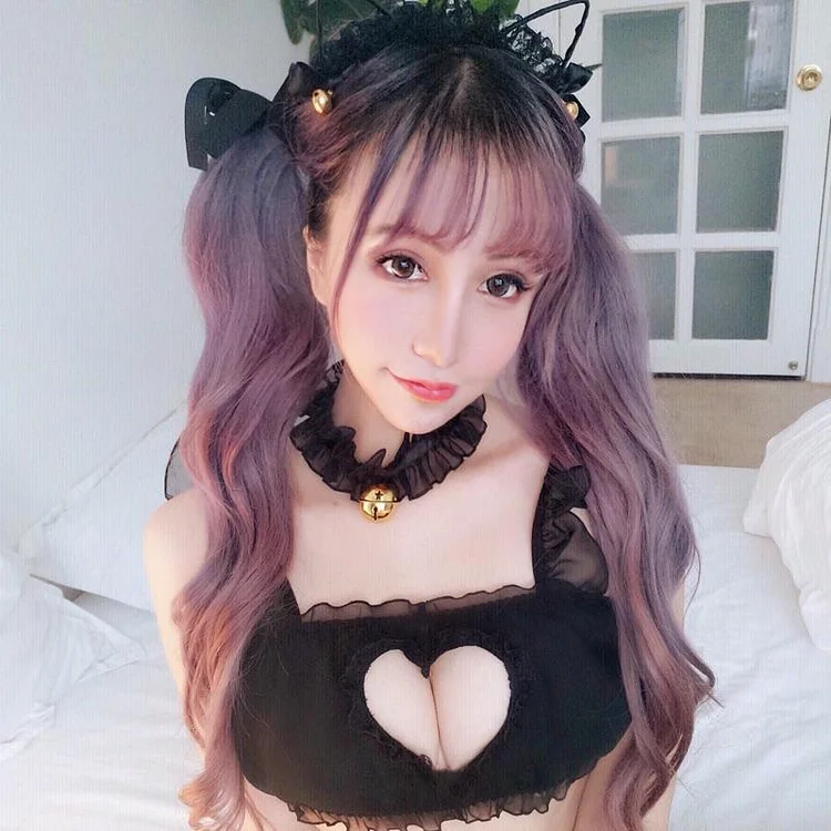 Sexy Heart Key Hole Chest Lace Lingerie - Gotamochi Kawaii Shop, Kawaii Clothes
