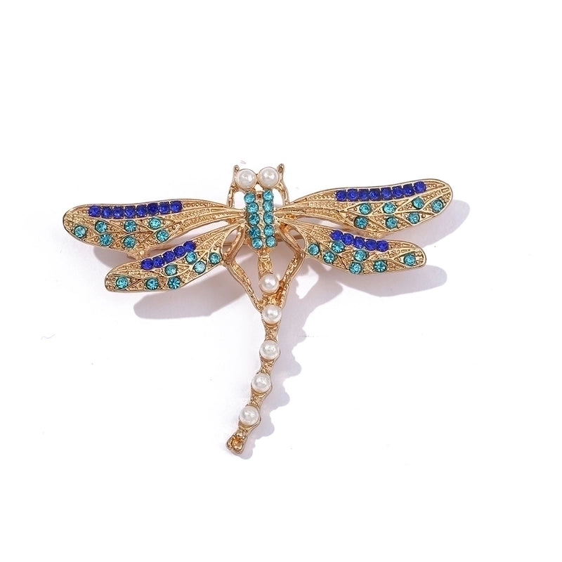 Retro Pin Dragonfly Alloy Enamel Inlay Zircon Women’S Brooches