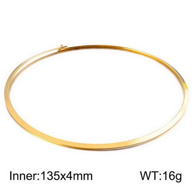 Casual Retro Geometric Stainless Steel 18K Gold Plated Choker