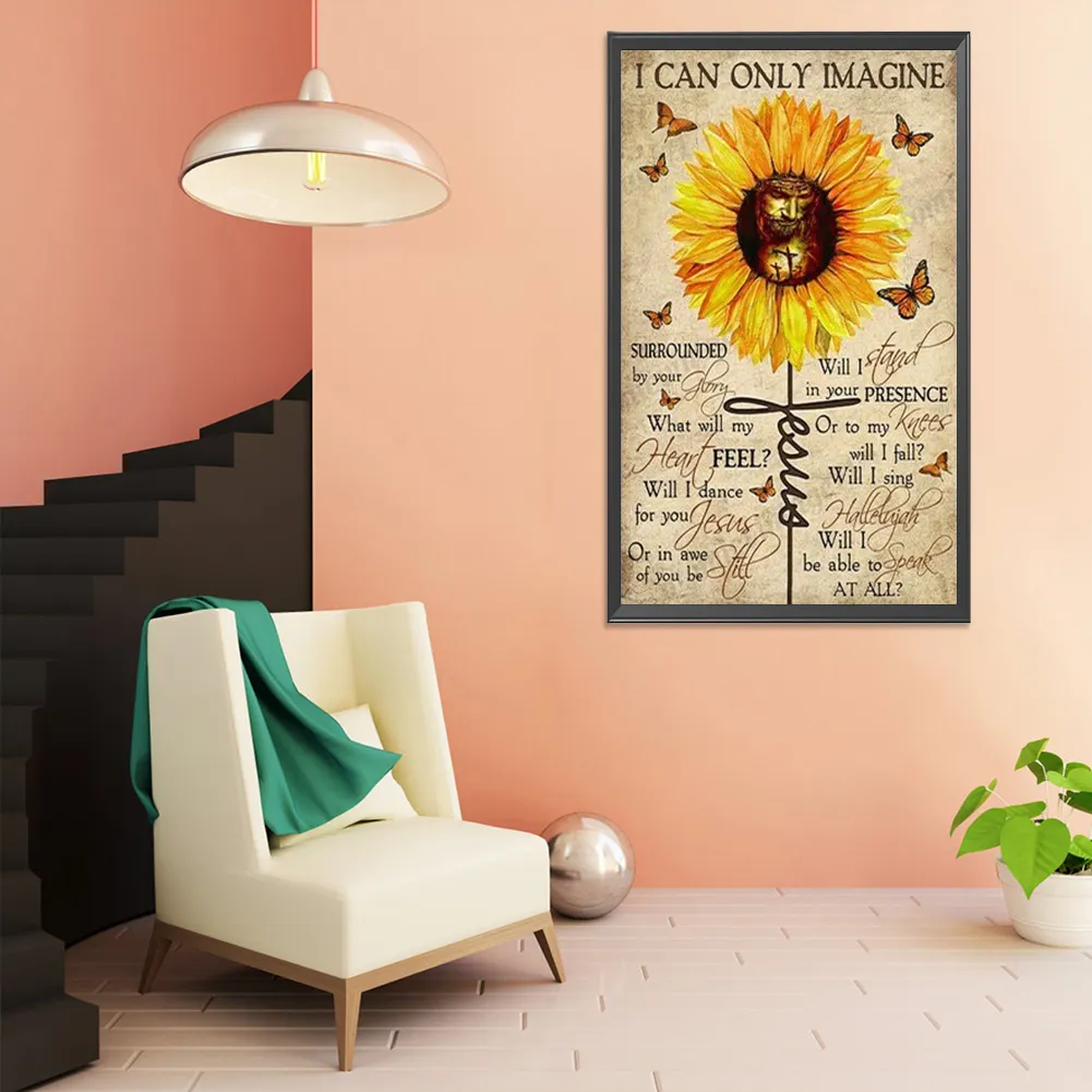Diamond Painting - Full Round Drill - Sunflower Letters(40*60cm)