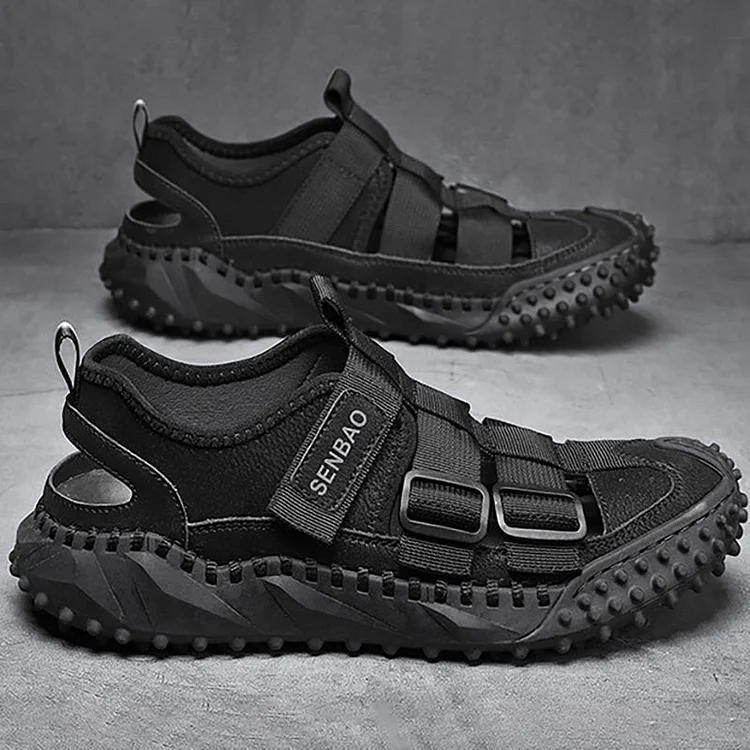Cut Out Buckle PU Patchwork Stitching Outdoor Hiking Sandals