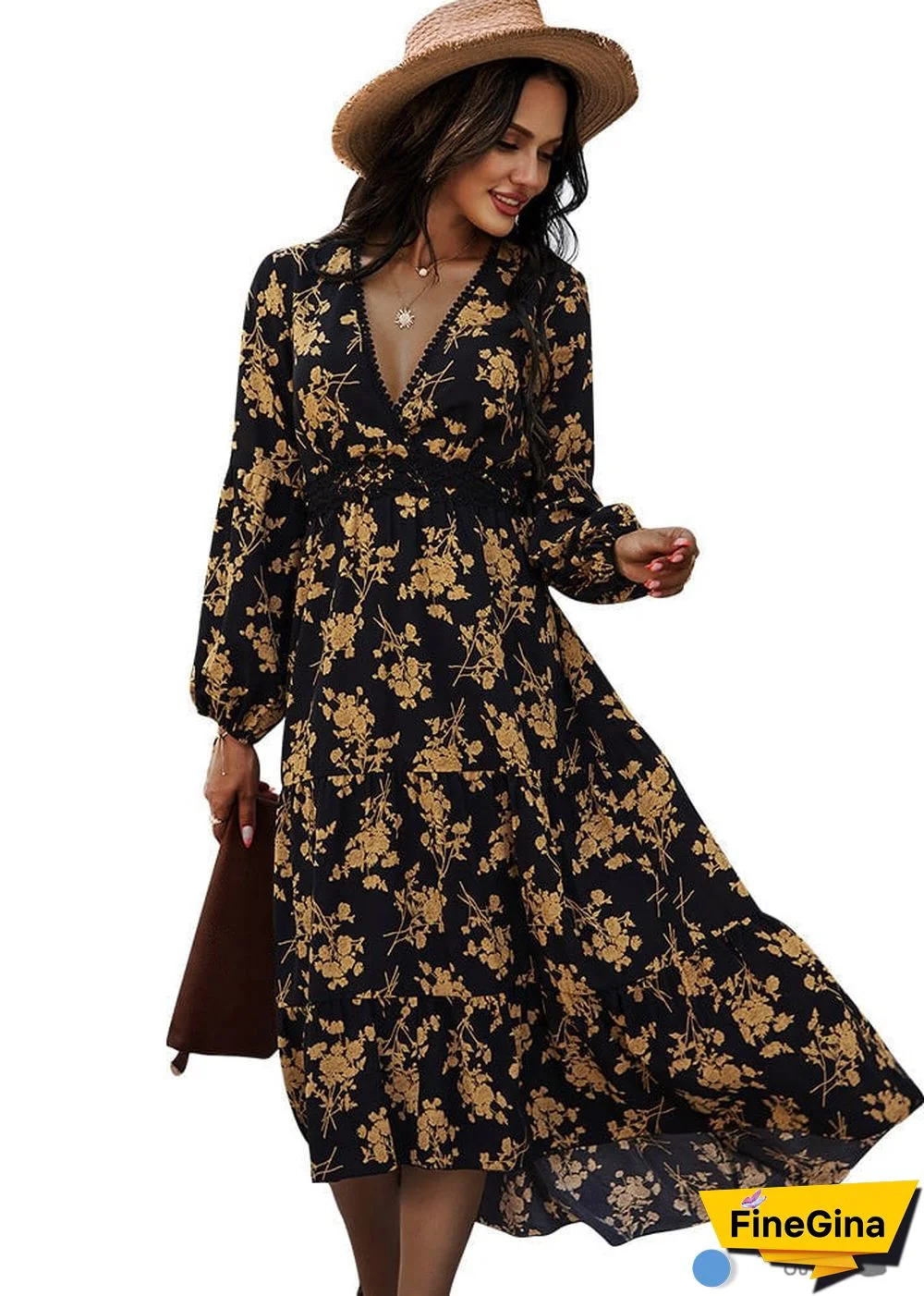 black boho bridesmaid dress