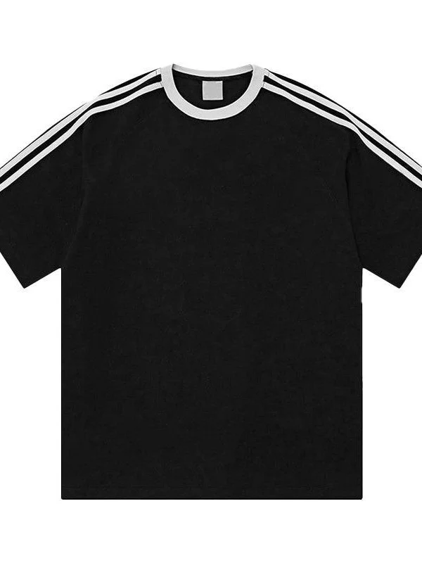 Brownm Oversize Three Stripes Short Sleeve Top