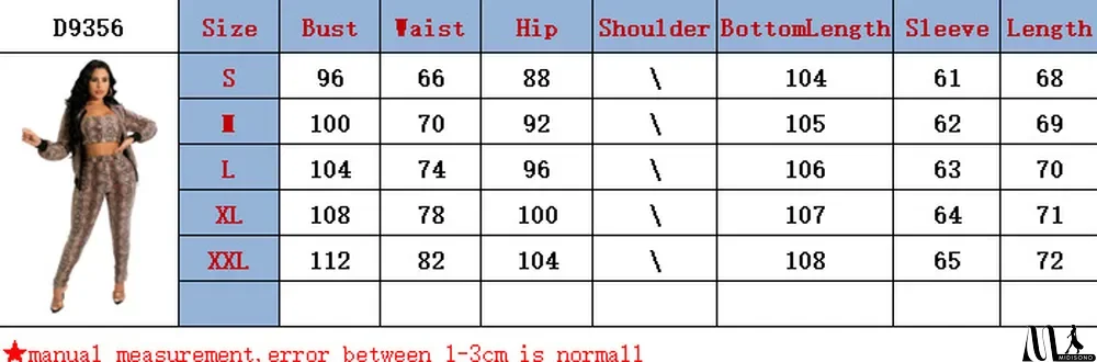 MidiSono - Snake Print Zipper Cardigan Wrapped Chest Three-piece Suit