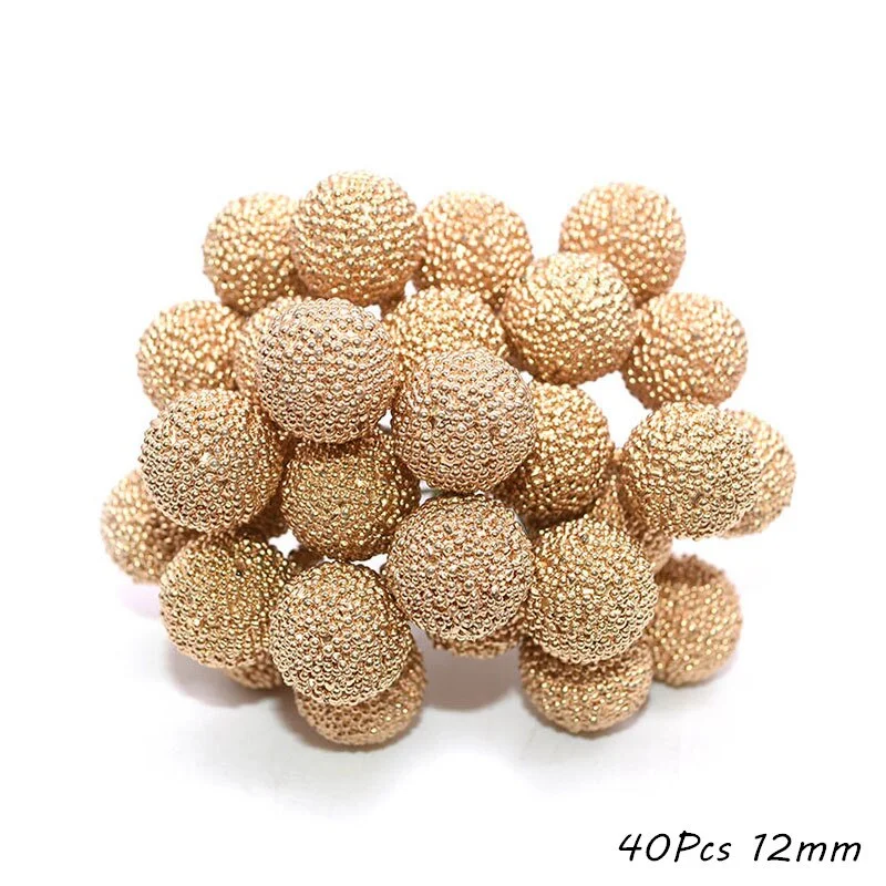 Gold Artificial Flower Cherry Stamen Berries Flower Wreath Decorative Cake Gift Box Wedding Decor Christmas Decoration for Home