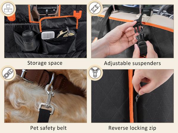 Product Introduction of 【TikTokShopBacktoSchool】Upgraded Back Seat Extender for Dogs with Impact Foam, Dog Car Seat Cover with Hard Bottom Holds 400lbs 10