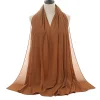 Plain Color Soft Chiffon Long Gauze Shawl Women Hijab