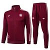 25/26 Bayern Munich Dark Maroon long zipper  Training Jacket Set