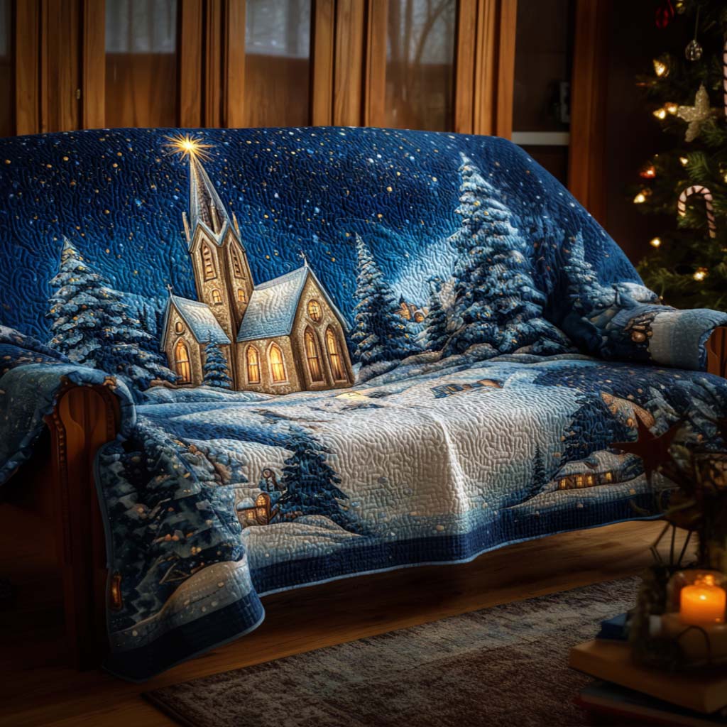 Blessed Winter Night Quilted Sofa Cover NCU0NT11326 everthome