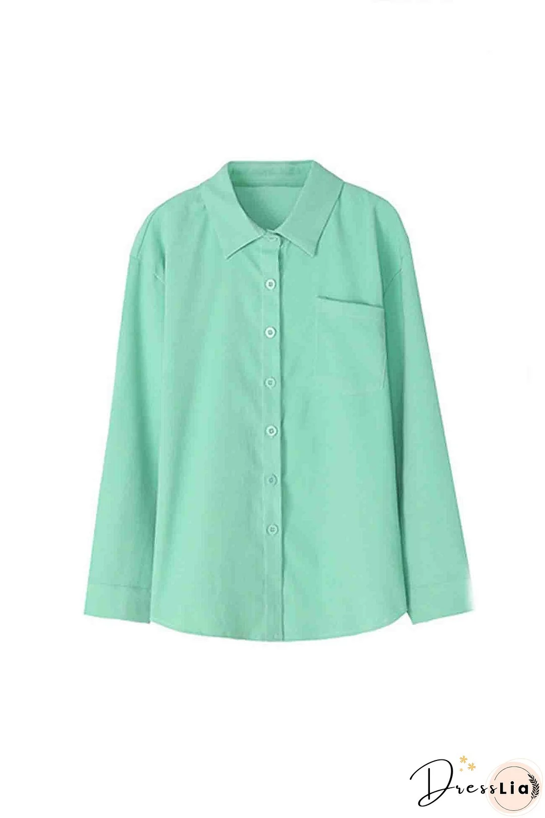 Corduroy Button Up Long Sleeve Blouse