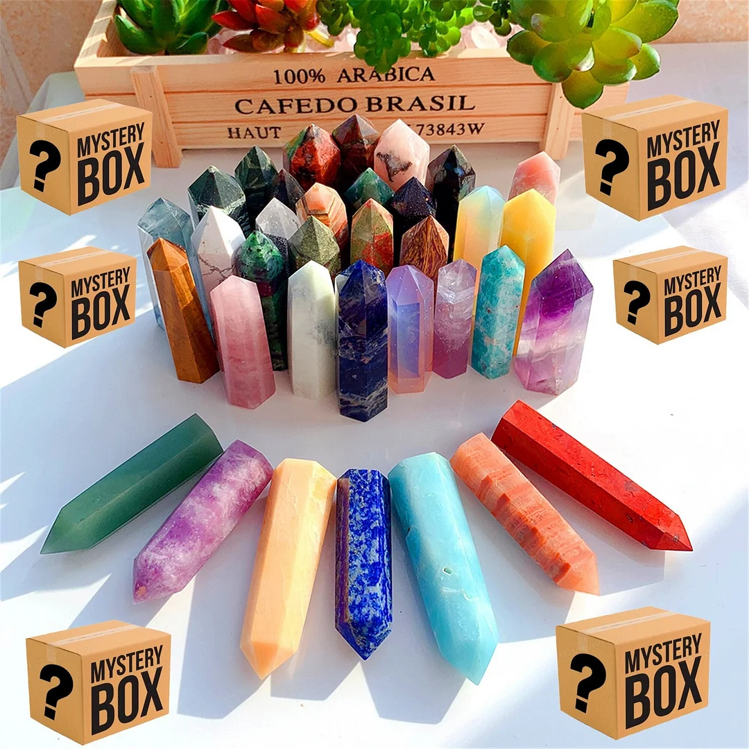 45% Off For Today Only Natural Crystal Obelisk Mystery Box,Mystery Tower Box,Heal Crystal,Crystal Gift,Home Decoration,Mix Point Wand