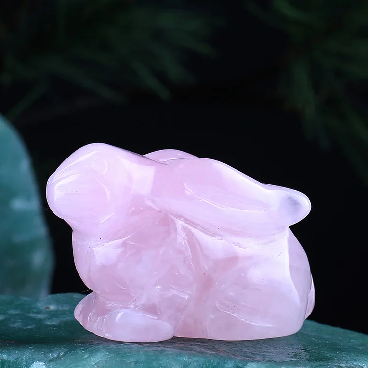 Olivenorma Crystal 12 Zodiac Signs Rabbit Carving Gemstone Decoration