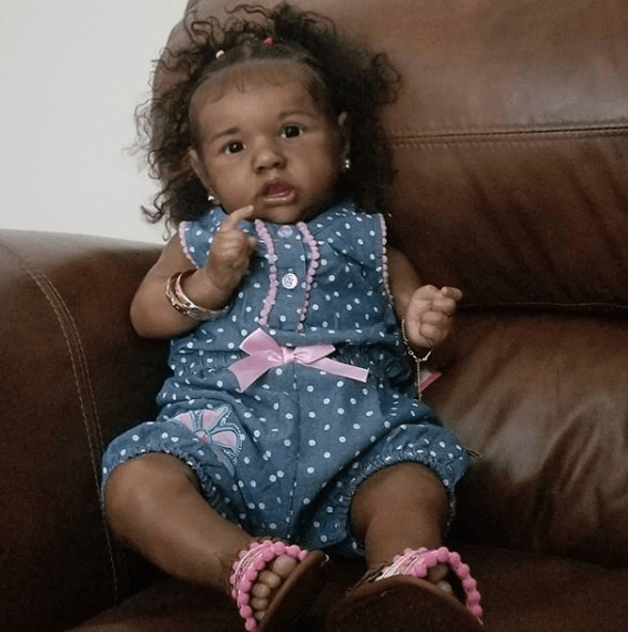 New 12'' Black Realistic Weighted Full Body Silicone Reborn Mini Toddler Baby Doll Saskia Girl Gemma 2023 -Creativegiftss® - [product_tag] Creativegiftss.com