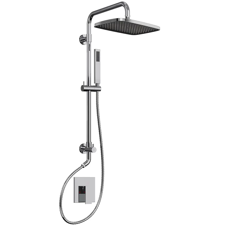EVERSTEIN 7.48'' W Square Rainfall Shower Faucet in Chrome