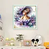 Woman In Flower Hat-11CT Stamped Cross Stitch 45*45cm/17.72*17.72in