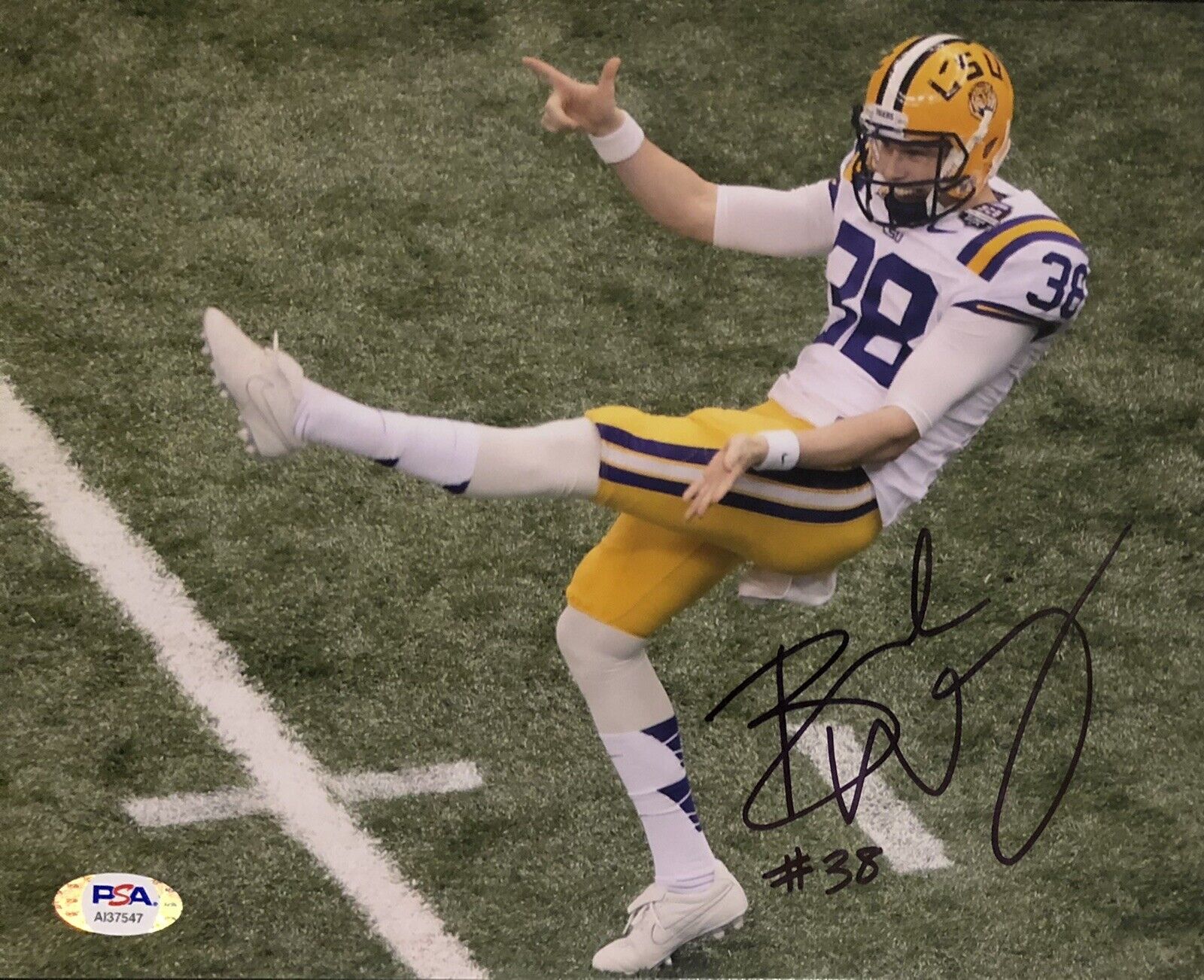 Brad Wing Signed Autographed LSU Tigers 8x10 Photo Poster painting Psa/Dna