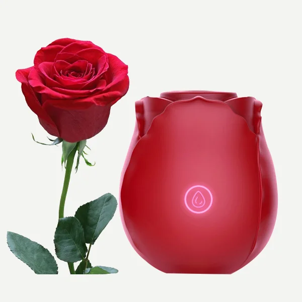 Red Rose Vibrator Silicone Clitoris With 10 Intense Suction