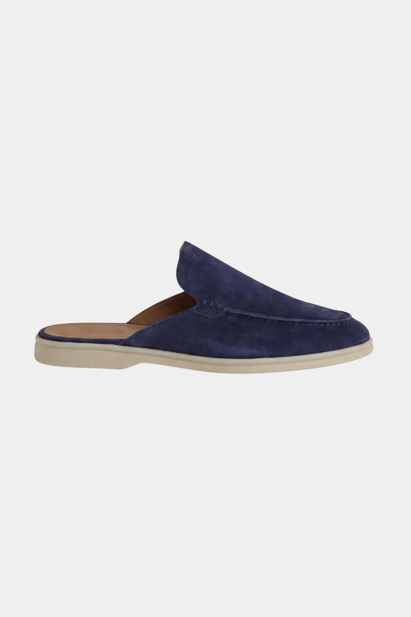 Men's Leather Slip-On Mules &ndash; Yacht Loafers &ndash; Navy