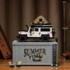 Land Rover Defender Station Wagon RV Camper Building Block Container Dust Box Creative Ornaments Assembly Toys