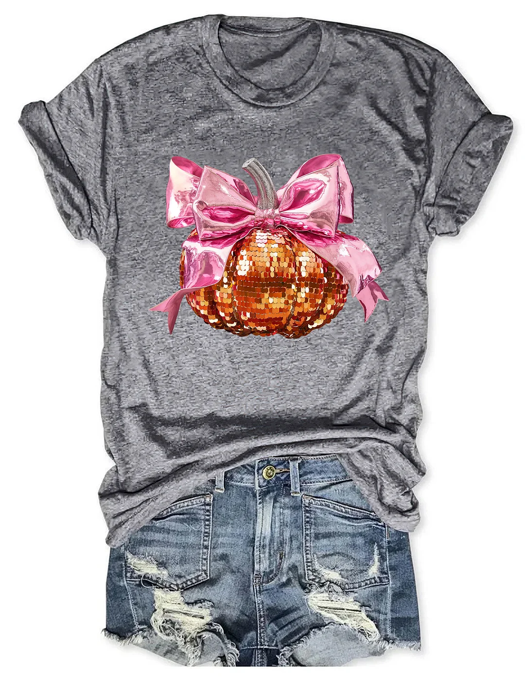 Pink Coquette Bow Ball Pumpkin T-Shirt