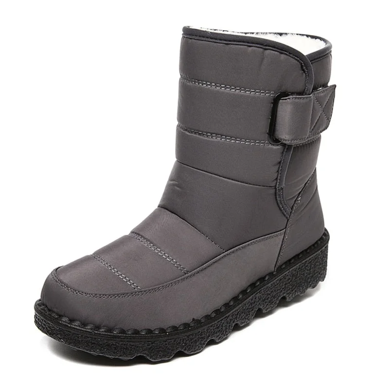 2021 New Winter High-top Plush Boots Water Proof Hook & Loop Plus Velvet Women's Shoes Long Tube Outdoor Snow Boots