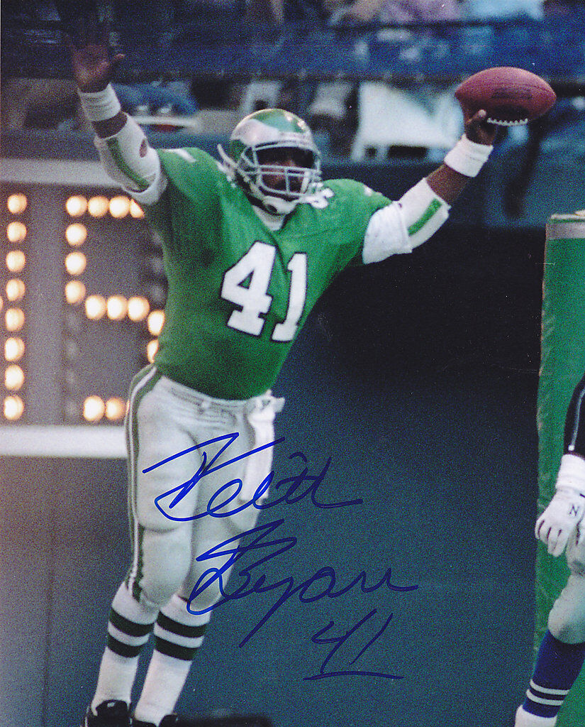 KEITH BYARS PHILADELPHIA EAGLES ACTION SIGNED 8x10