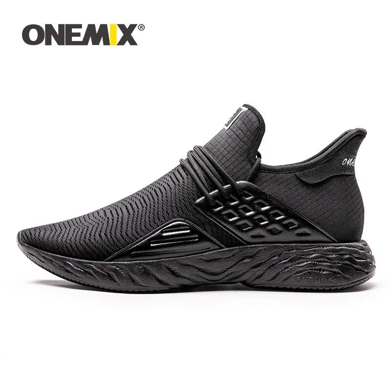 ONEMIX 2019 New Adult Men Tennis Shoes For Training Fashion Light Breathable Knitted Mesh Loafers Women Casual Flats Sneakers